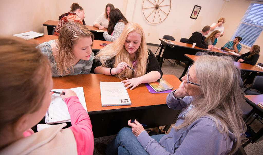 Students at Rockland's "URock" work with an instructor.