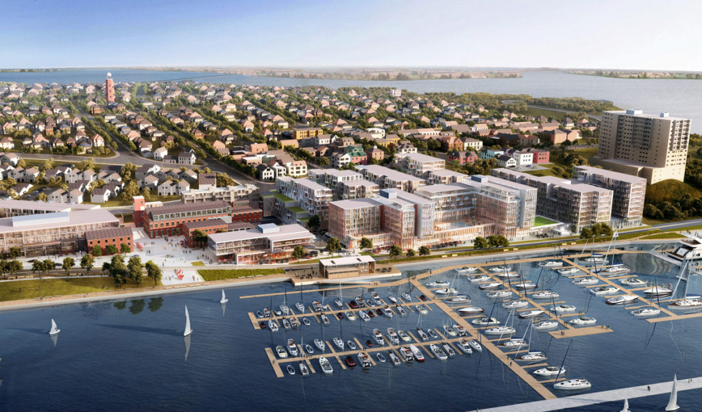 An artist’s rendering of the Fore Points Marina