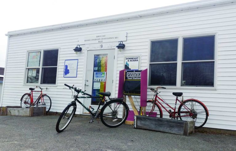 Bicycles ready to be worked on in Milbridge.