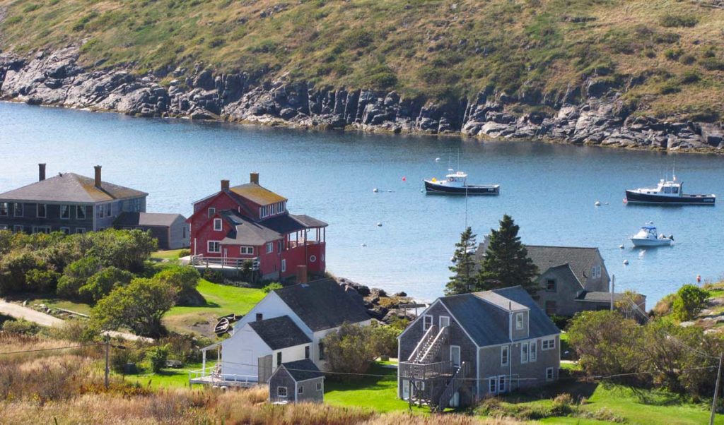 The view from above Monhegan village.