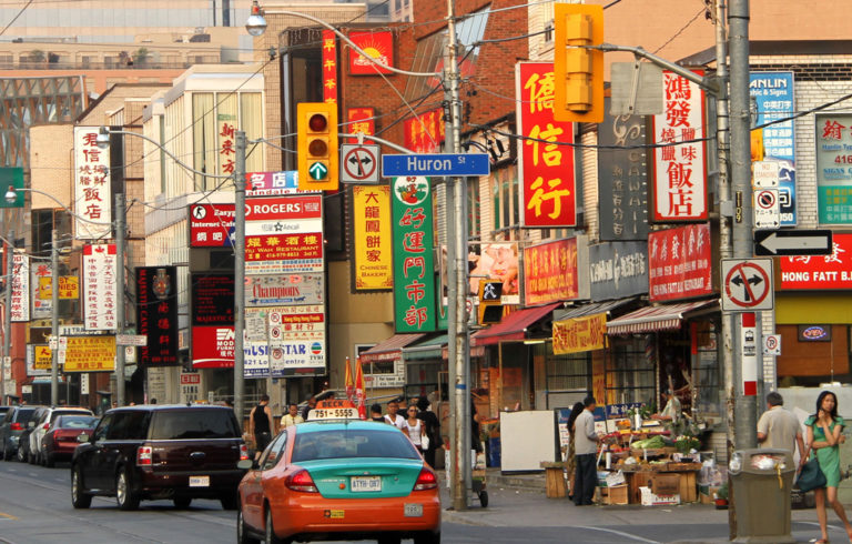 A street scene in Toronto's Chinatown.
