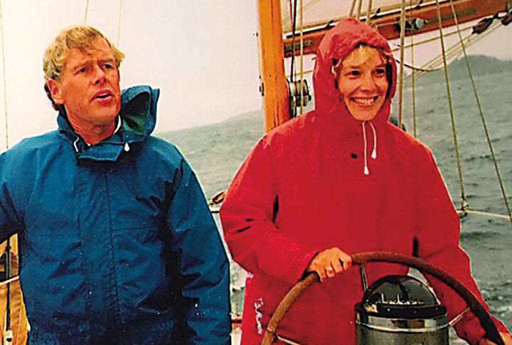 Jon Cheston and Nancy Hauswald aboard their boat