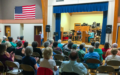 The historical society inaugural fundraiser included live music at the school.