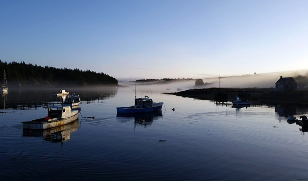 Isle au Haut at dawn.