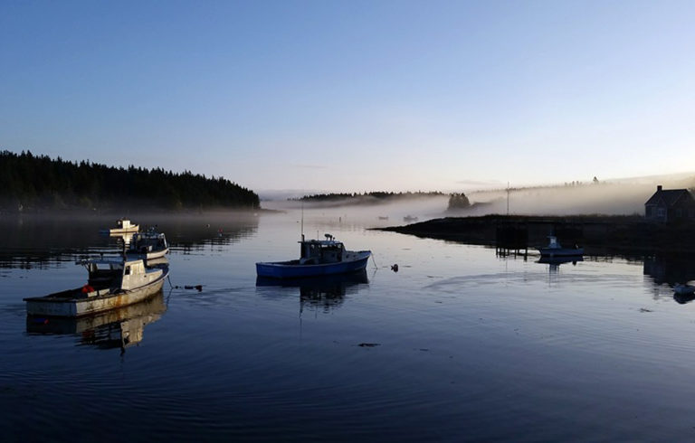 Isle au Haut at dawn.