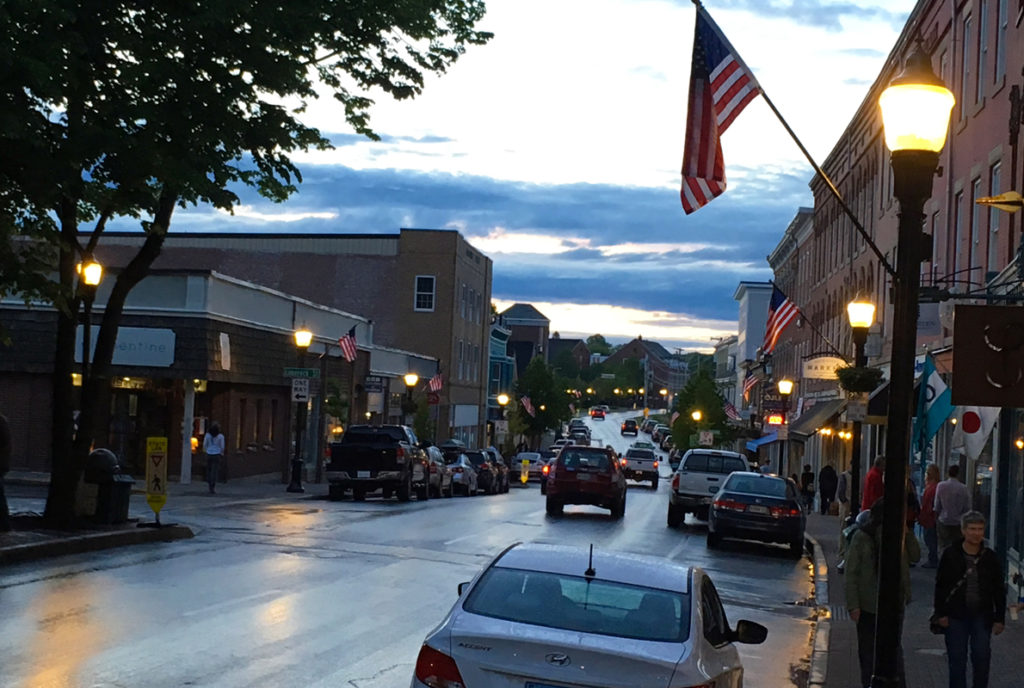 A Friday night "art walk" in Rockland.