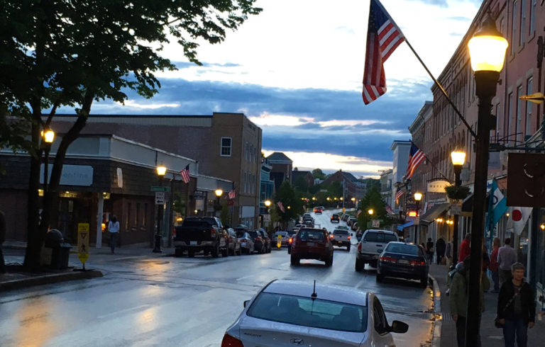 A Friday night "art walk" in Rockland.