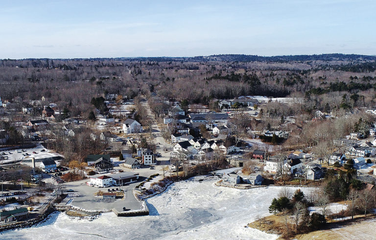 ​ An aerial view of Blue Hill village.