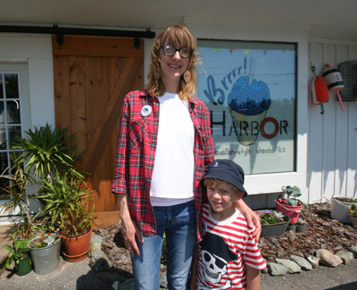 Mandie Schaper and her son Xavier are seen here at Brrr! Harbor, which serves Hawaiian style shaved ice. Mandie and her husband, Brian Schaper, opened the business in Town Hill after moving to Mount Desert Island from Kansas.