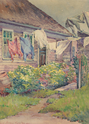 Sea Captain’s Cottage and Wash, Monhegan, by Maud Briggs Knowlton.