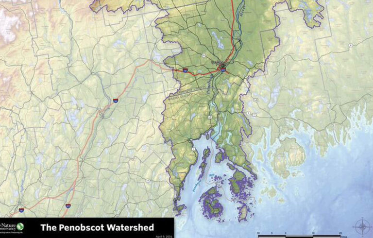 The southern half of the Penobscot watershed.