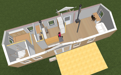 An overview of the tiny house designed for a veteran to live in Cherryfield. IMAGE COURTESY SPURLING DESIGN