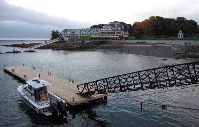 This file image shows Bar Harbor's town landing