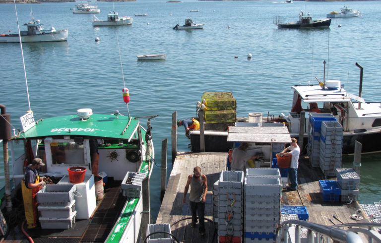 One of Stonington's lobster coops.