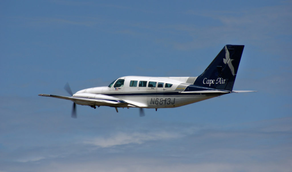 A Cape Air Cessna in flight.