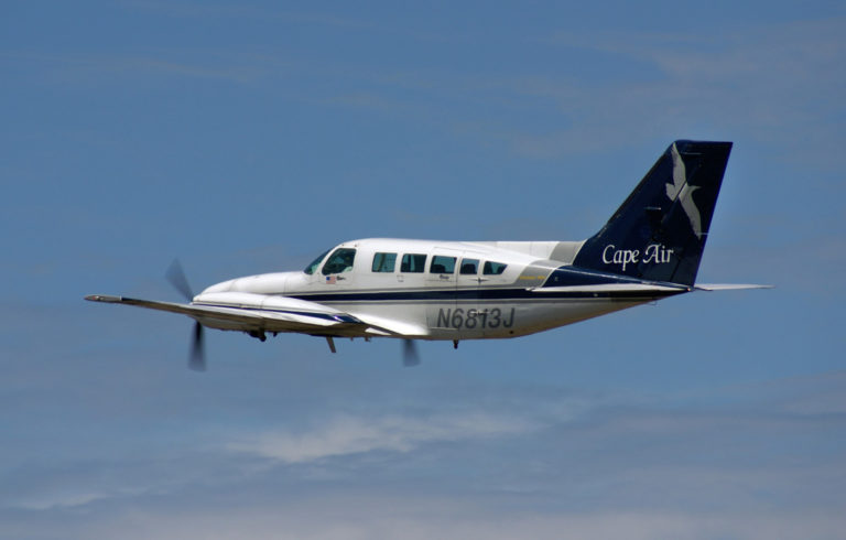 A Cape Air Cessna in flight.