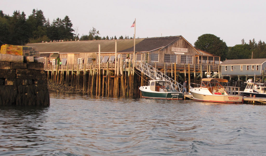 The Islesford Dock restaurant as seen from the water.