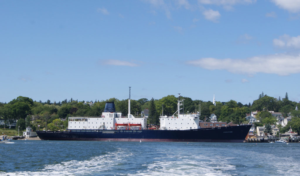 Maine Maritime Academy's training ship State of Maine docked in Castine.