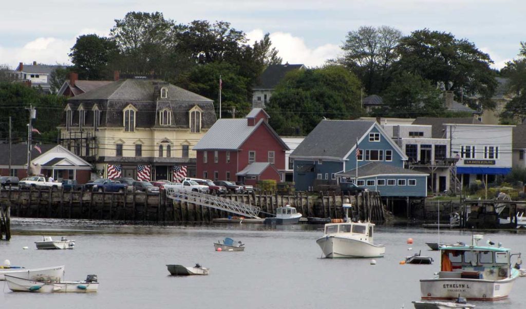 Vinalhaven village as seen from the harbor.