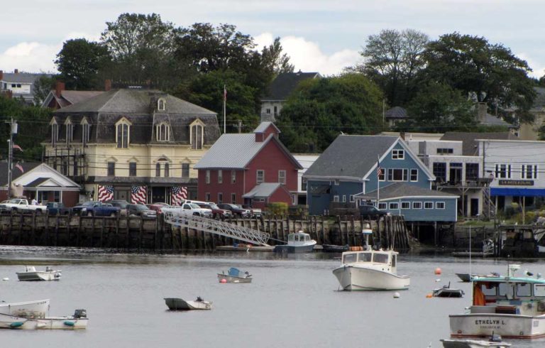 Vinalhaven village as seen from the harbor.