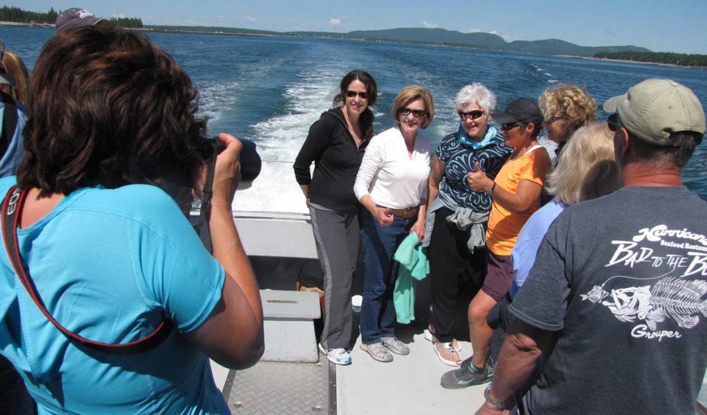 The boats to and from the Cranberry Isles are crowded in summer.