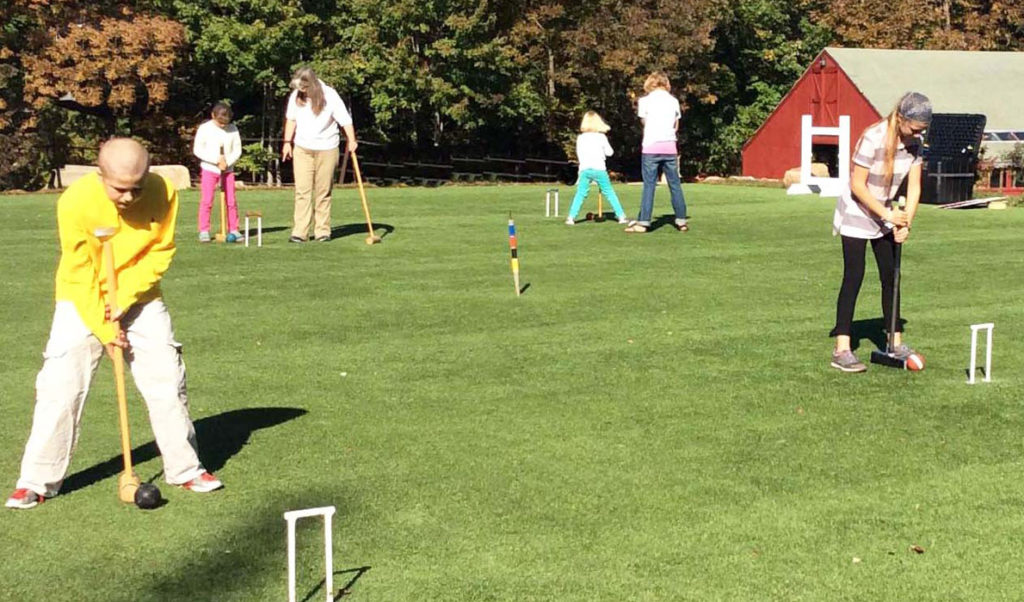 Island students learnt to play golf croquet.