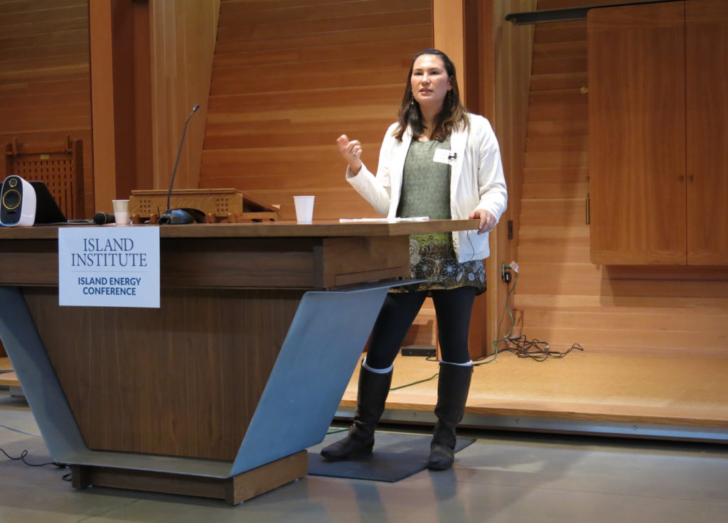 AlexAnna Salmon speaks at the Island Energy Conference on November 6