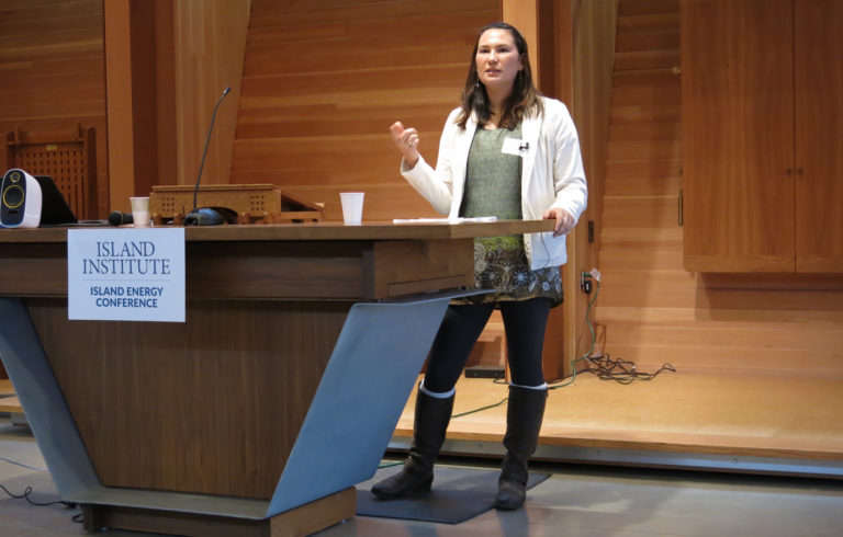AlexAnna Salmon speaks at the Island Energy Conference on November 6