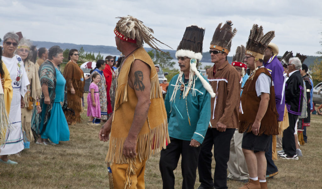 Members of the Passamaquoddy Tribe celebrate with a dance.