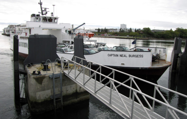 The Capt. Neal Burgess at the Rockland ferry terminal.