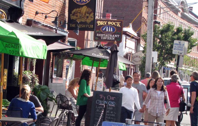 Commercial Street in summer.