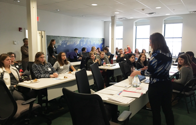 The Island Institute’s large conference room served as home base for the 30+ island high school students and teachers during Career Day on March 29