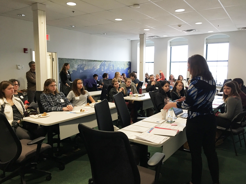 The Island Institute’s large conference room served as home base for the 30+ island high school students and teachers during Career Day on March 29