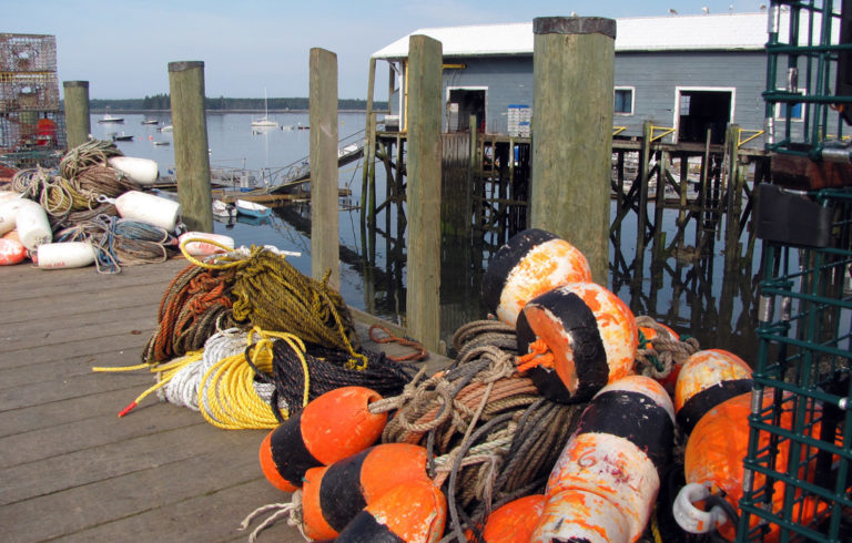 Lobster gear on the docks at Islesford.