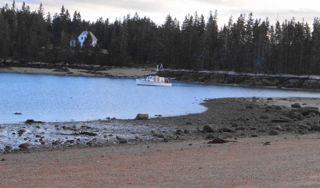 A beach at Naskeag Harbor in Brooklin.