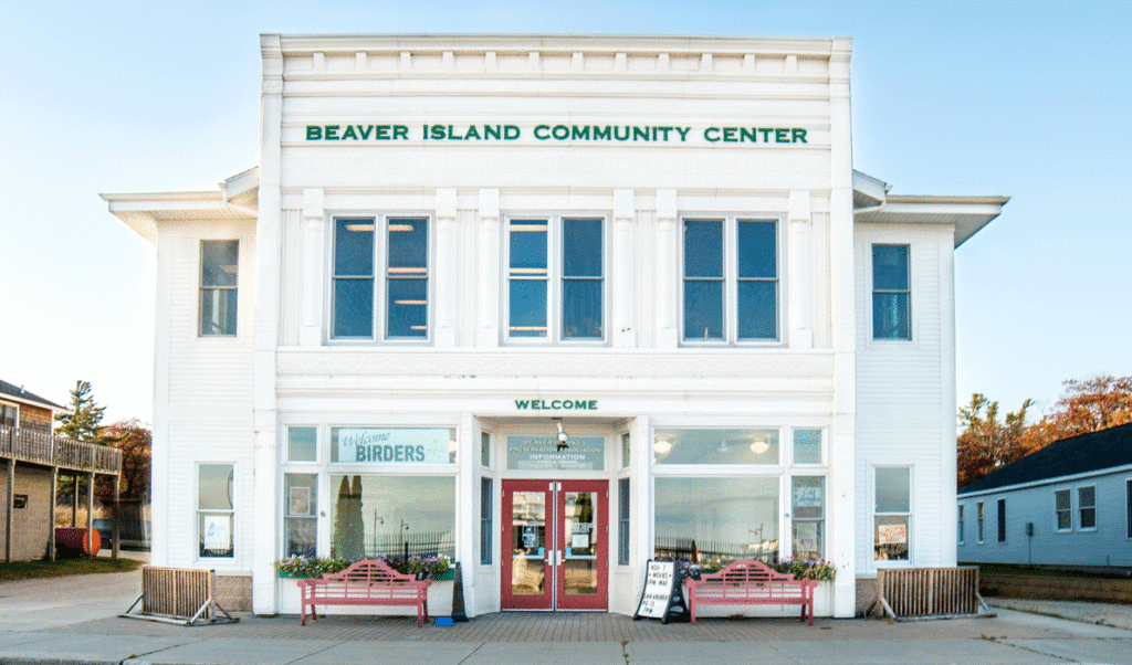 Beaver Island's community center; the island is in Lake Michigan.