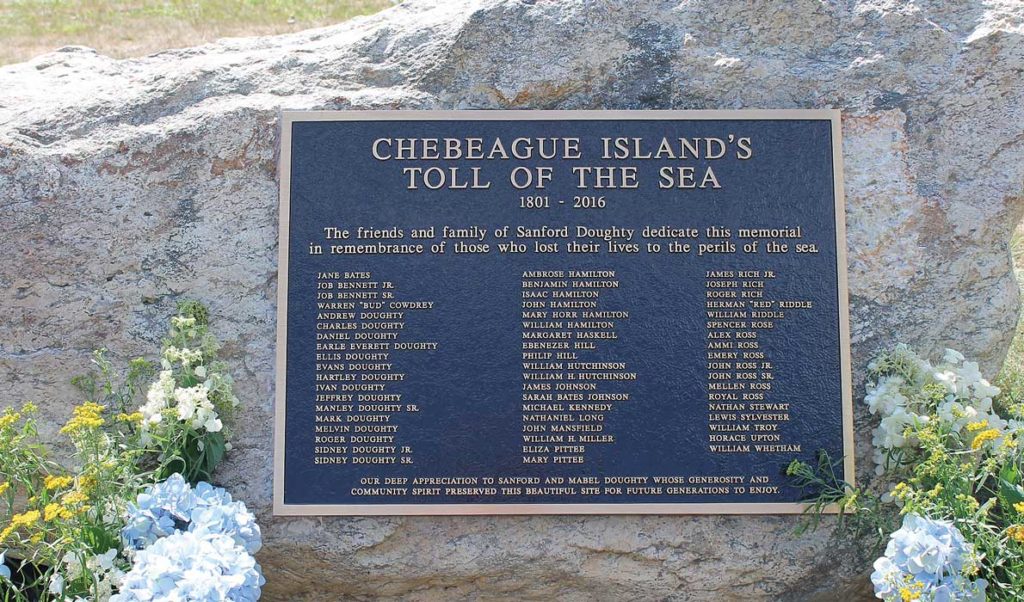 The Toll of the Sea memorial on Chebeague Island.