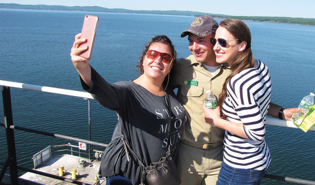 Rylee Knox of Turner poses for a “selfie” with his mother