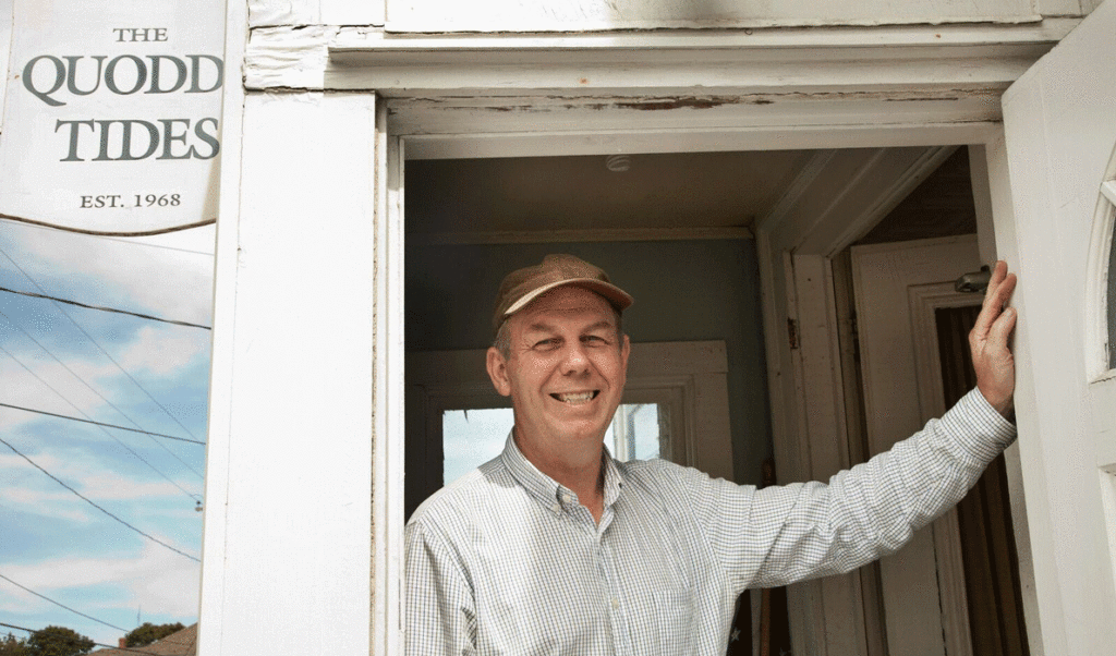 Edward French at the offices of The Quoddy Tides.