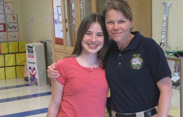 Jamie Rooney with student Gianna Cilley.