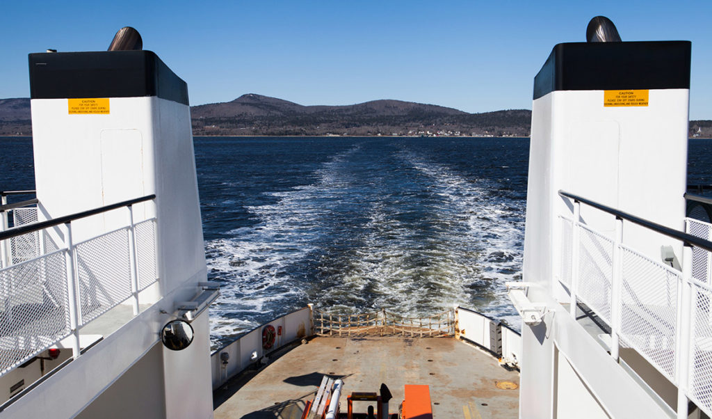 A view to the Camden Hills from the Islesboro ferry.