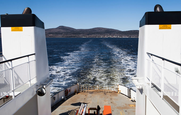 A view to the Camden Hills from the Islesboro ferry.