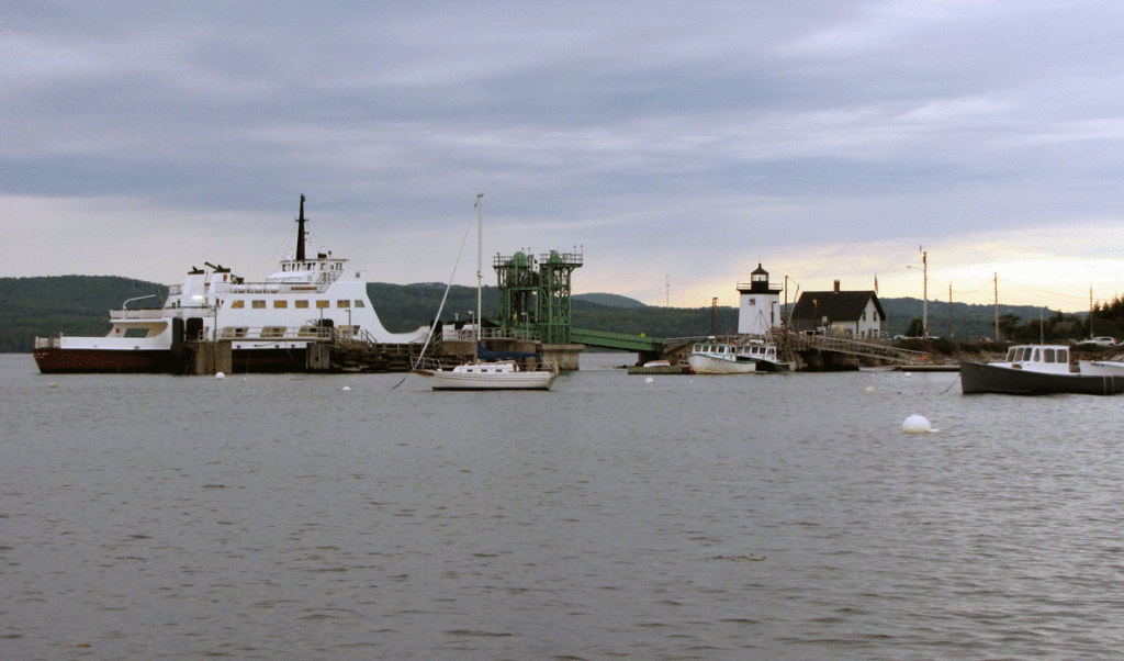 The Islesboro ferry lands on the island.