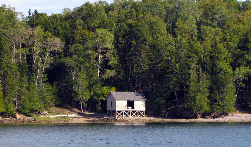 A boat shed on the eastern shore of Islesboro.