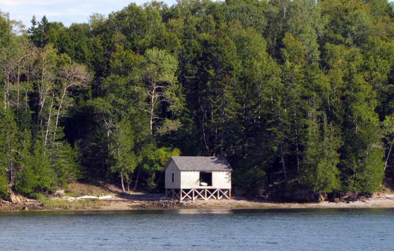 A boat shed on the eastern shore of Islesboro.