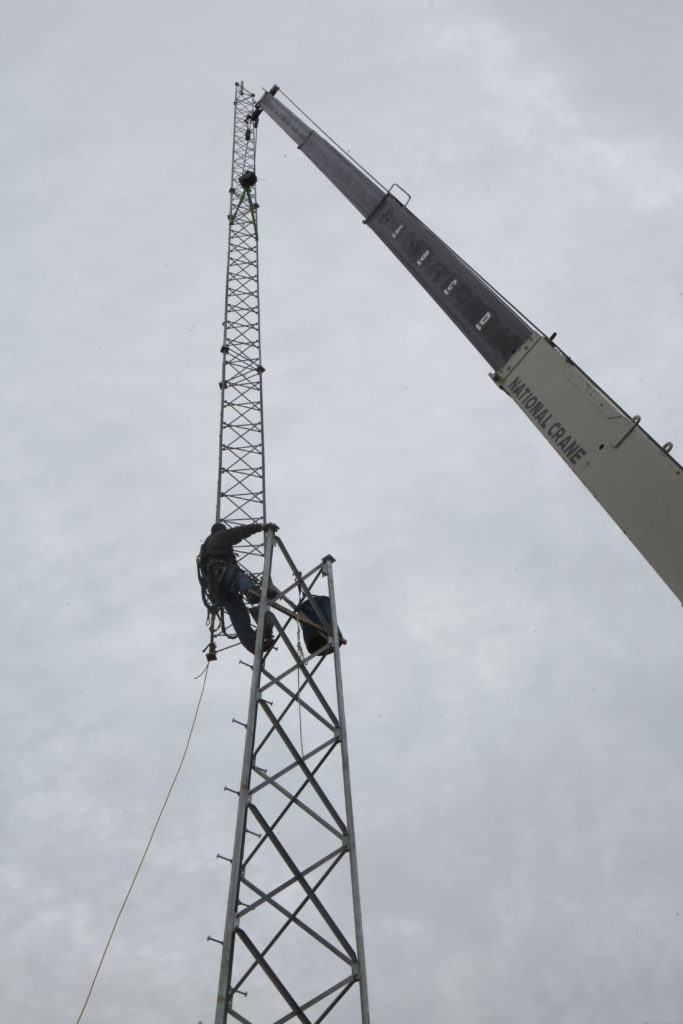 Installation of a broadband tower in the Cranberry Islands. The town of Cranberry Isles received at $1.3 million grant from the U.S. Department of Agriculture's Rural Development Community Connect Grant Program to pay for its improved broadband network that provides speeds equal to New York City.