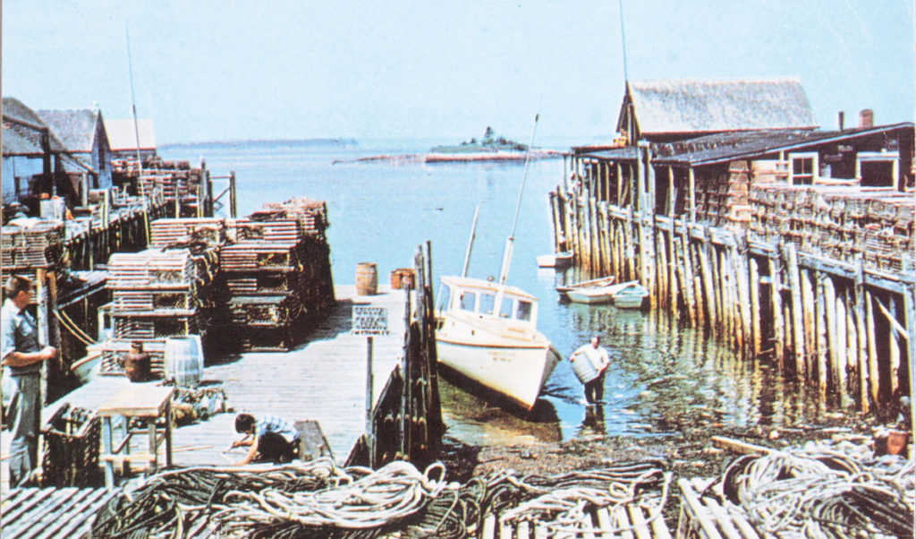 A 1970s-vintage postcard showing Beals Island.