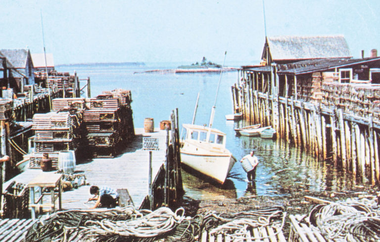 A 1970s-vintage postcard showing Beals Island.