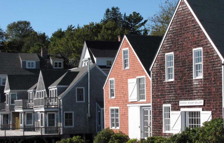 Buildings on North Haven's waterfront