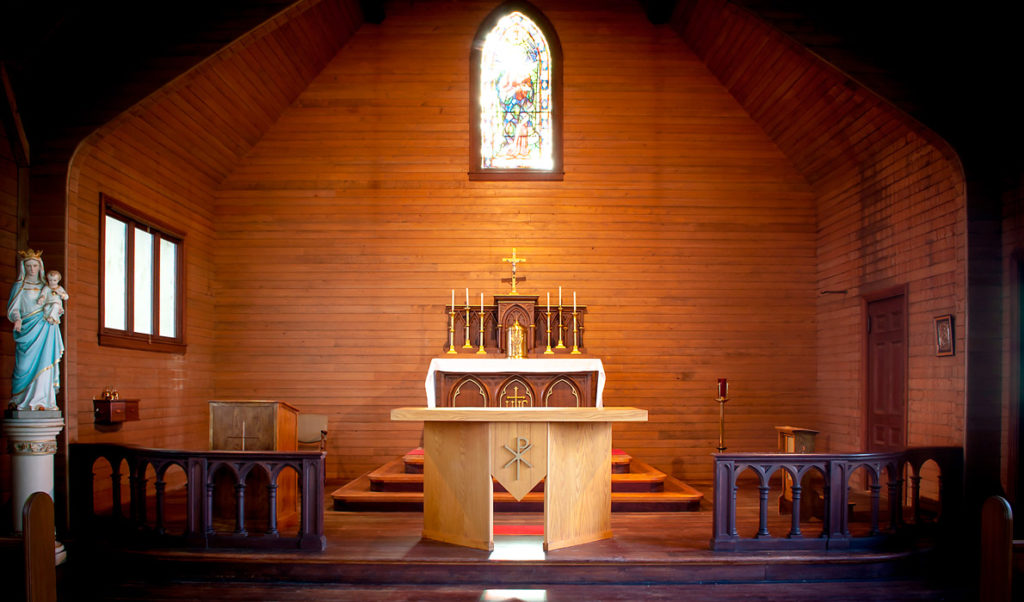 The interior of North Haven's Our Lady of Peace Church.